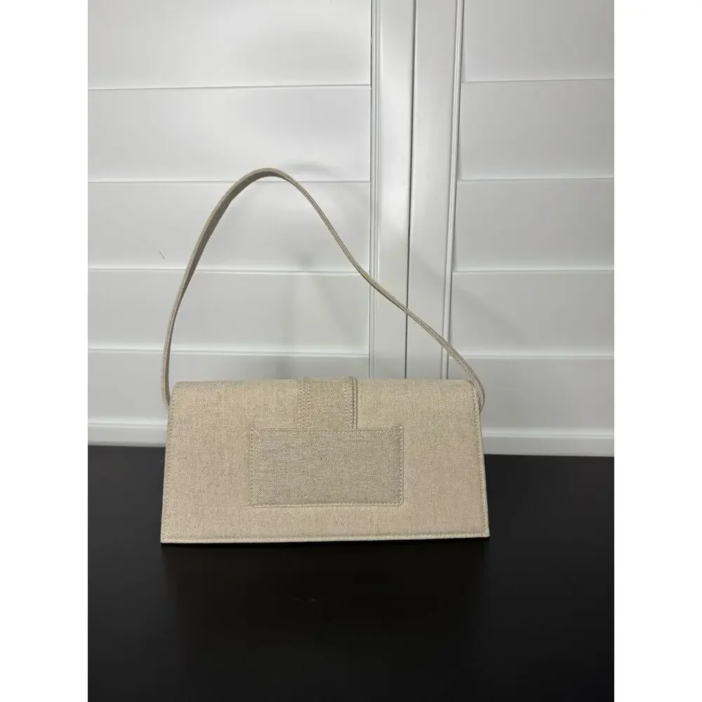 Jacquemus | Le Bambino Long Shoulder Bag | Beige Linen Exterior